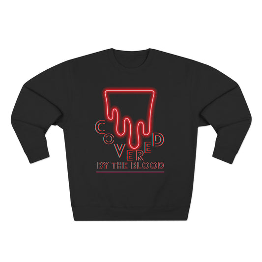 Blood Drip Crewneck Sweatshirt — "Covered in the Blood" Neon Pullover