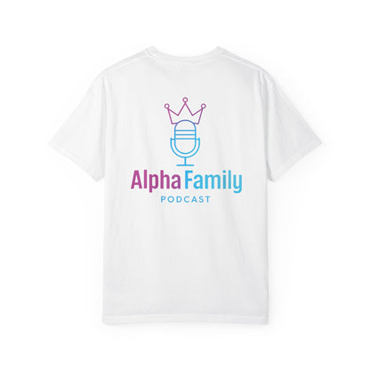 Alpha Family Podcast T-Shirt — Microphone & Crown Logo Tee