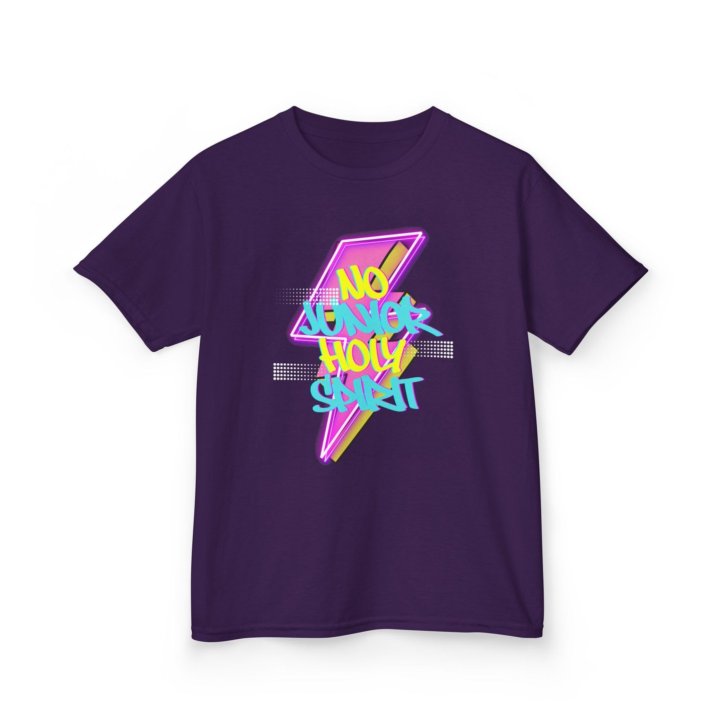 Kids Tee — Neon Lightning 'No Junior Holy Spirit' Graphic