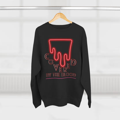 Blood Drip Crewneck Sweatshirt — "Covered in the Blood" Neon Pullover